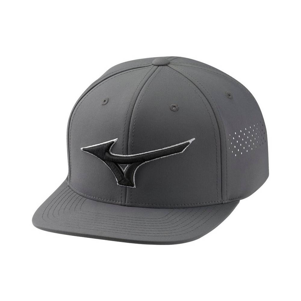 Mizuno Men's Tour Flat Snapback Hat Dark Grey (260336-ZVY)